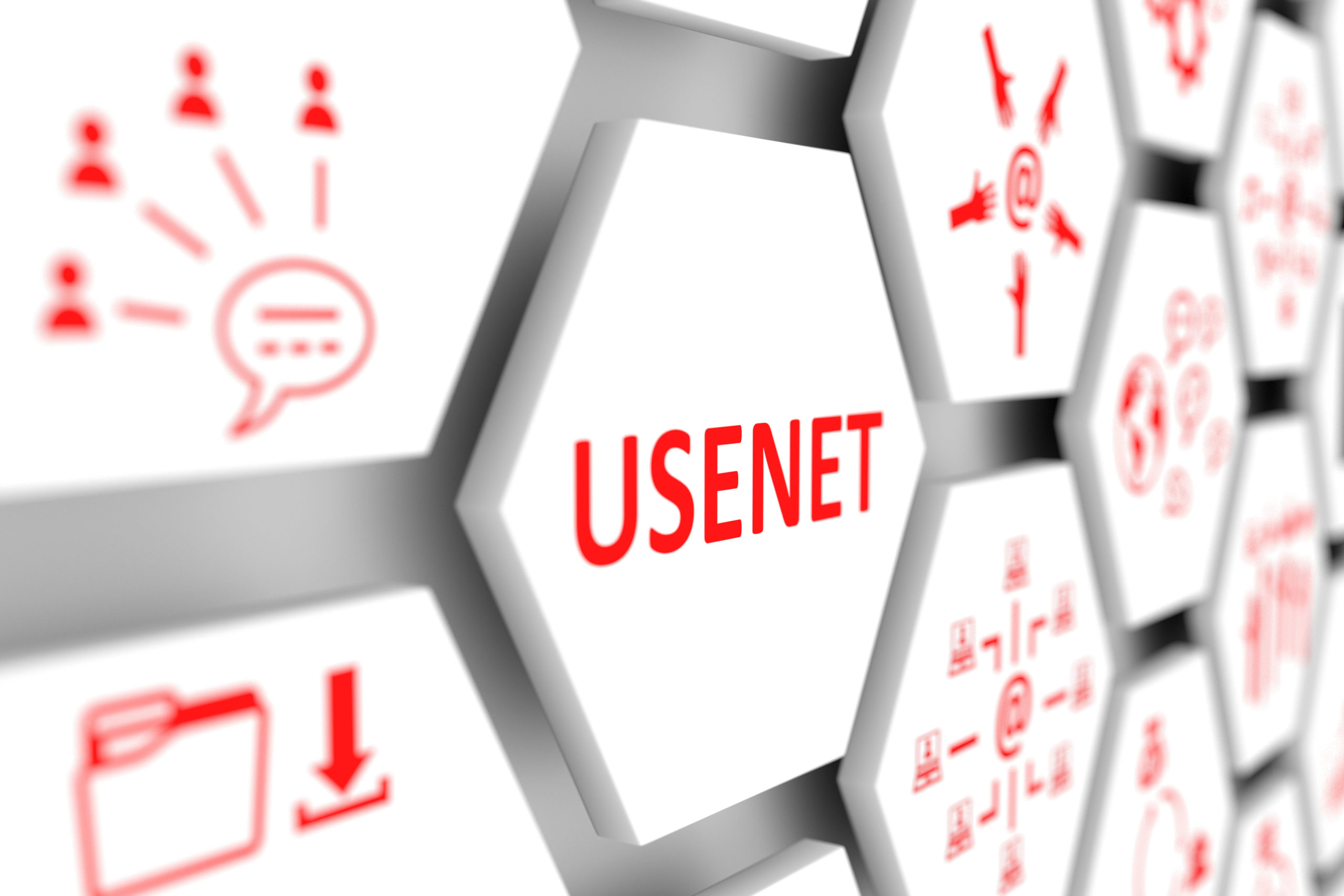Illustration of a Usenet article and download workflow