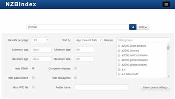 nzbindex.nl Suchmaschine